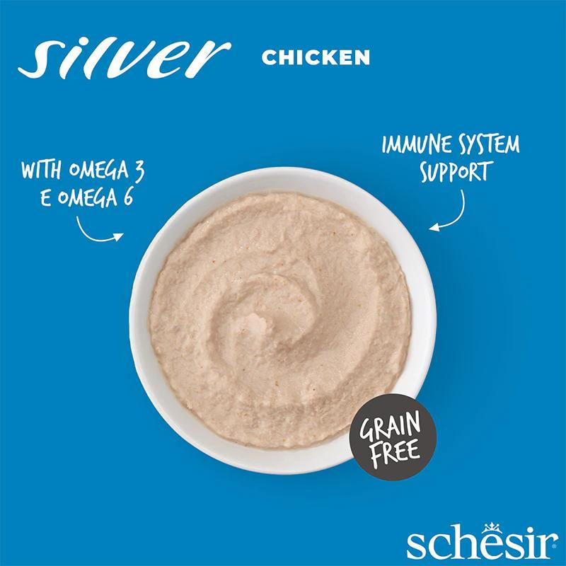 Schesir Silver Mousse Senior Cat - Chicken 80g (Min Order- 12 Pouch)