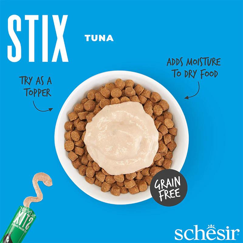 Schesir Stix Treat For Cat In Cream - Tuna 6x15g (Min Order- 12 Pack)