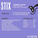 Schesir Stix Treat Variety Pack  6x15g - Mixed Flavors: Chicken,Duck & Salmon, (Min Order- 12 Pack)