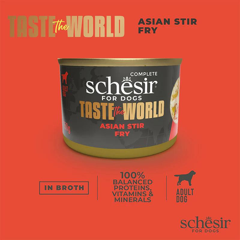 Schesir Taste The World Dog Wholefood - Asian Stir Fry 150g (Min Order- 8 Cans)