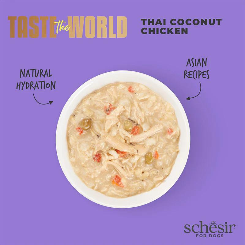 Schesir Taste The World Dog Wholefood - Thai Coconut Chicken 150g (Min Order- 8 Cans)