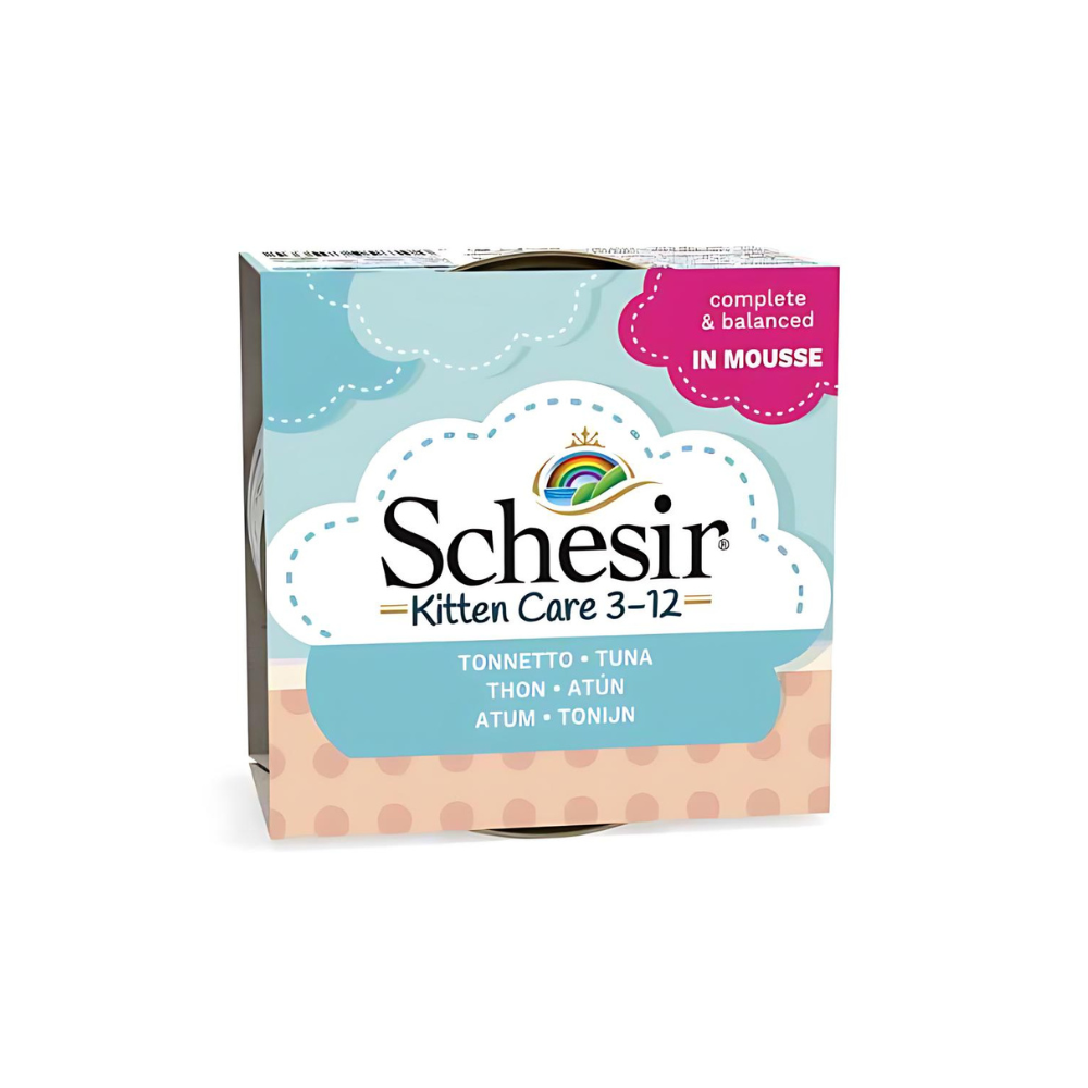 Schesir Kitten Can Mousse 3-12 Tuna Wet Food 85g (Min Order - 6pcs)[Weight - 85g]