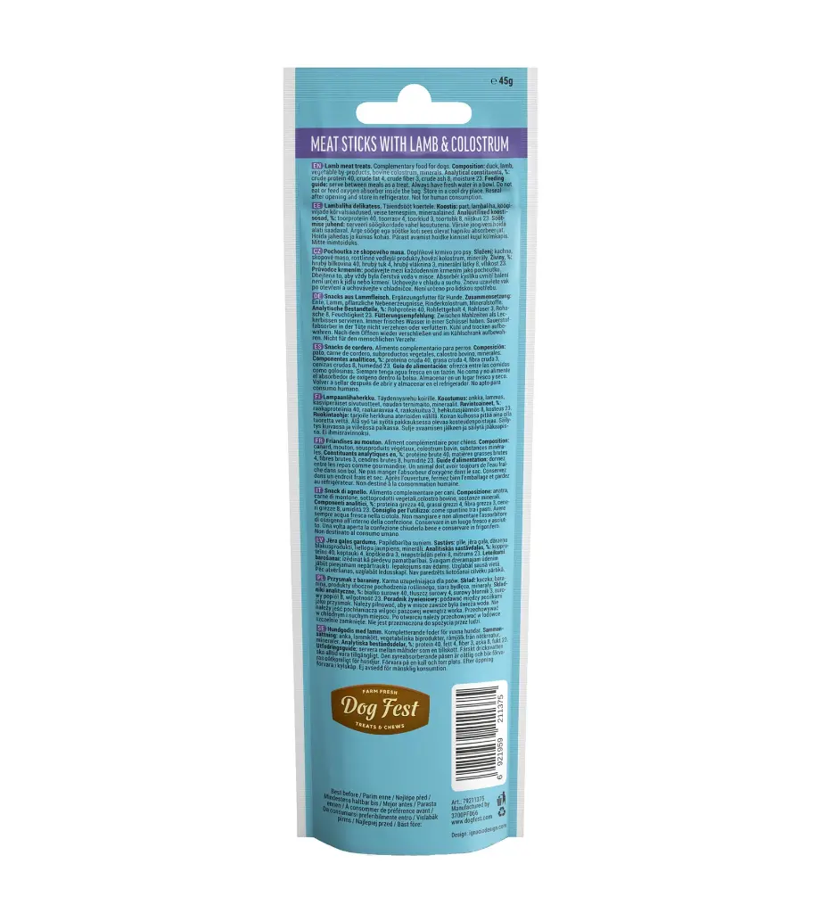 Dog Fest Lamb Stick With Colostrum 45g[Weight - 45g]