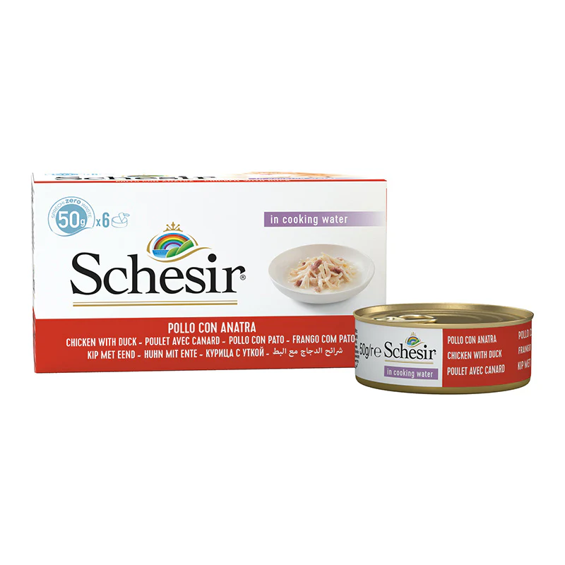 Schesir Cat Multipack Can Wet Food-Chicken fillets With Duck 6x50g [Weight - 300g]