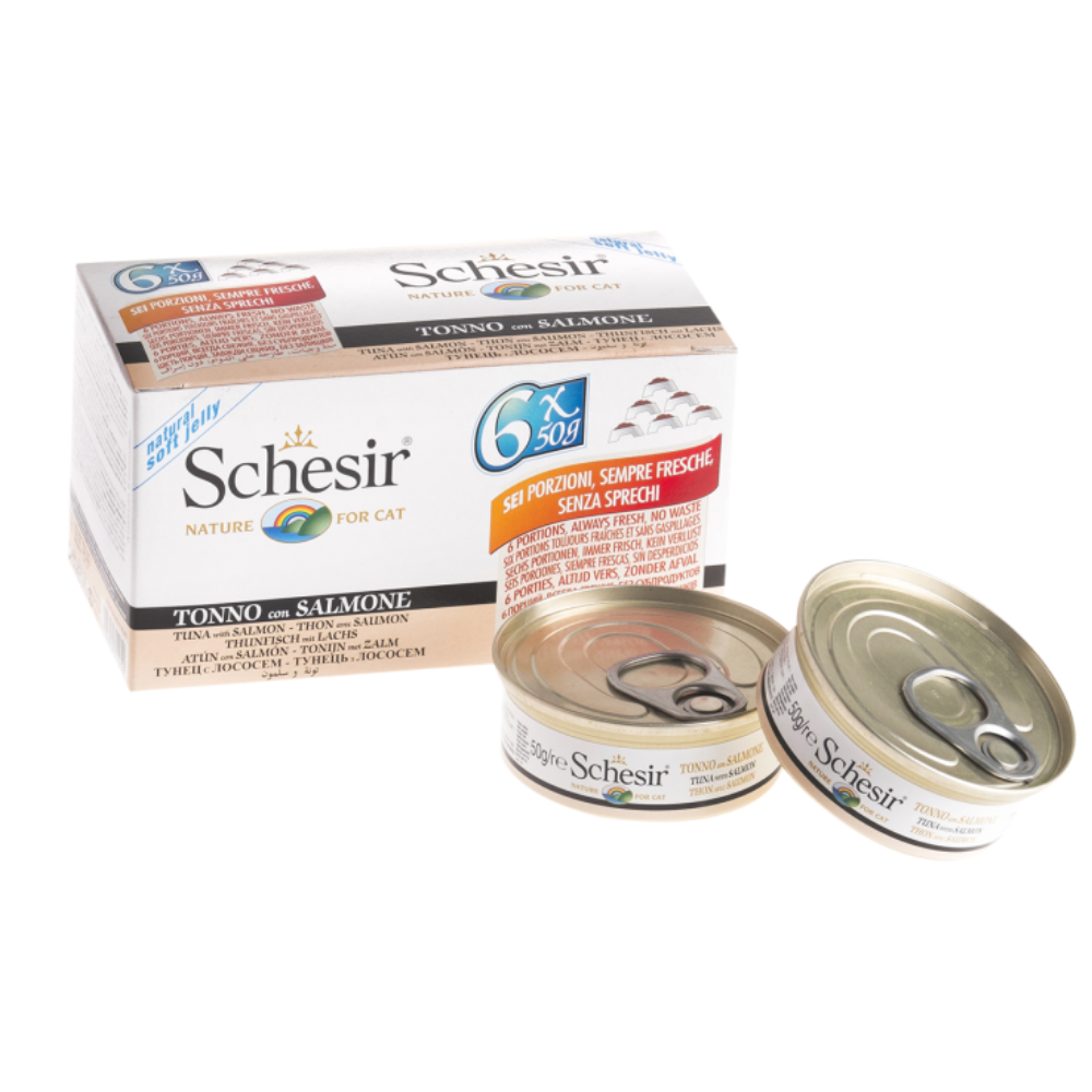 Schesir Cat Multipack Can Wet Food-Tuna With Salmon[Weight - 300g]