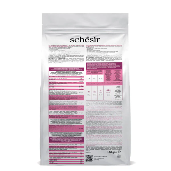 Schesir Dry food for kittens with a single protein source - Kitten Rich in Chicken [Weight - 1.5kg]