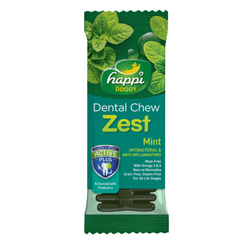 Happi Doggy Dental Chew Zest-Mint-4'' (Display Box-50pcs)