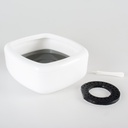 Duvo+ Splash-proof Drinking Bowl Square 1500ml - 21x20x8,5cm White/Grey