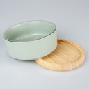 Duvo+ Feeding Bowl Stone Timber 450ml - 12,5x12,5x6cm Green