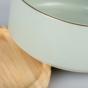 Duvo+ Feeding Bowl Stone Timber 450ml - 12,5x12,5x6cm Green