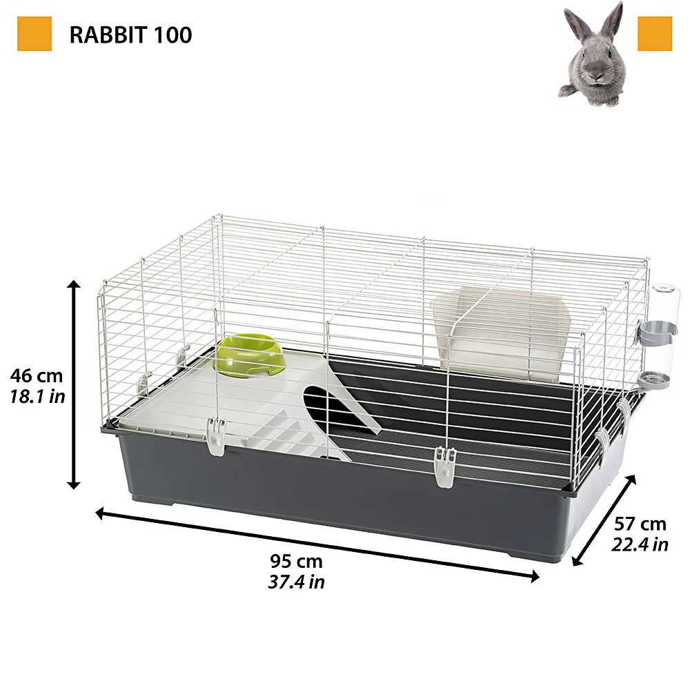 Ferplast Rabbit 100 Cage For Rabbits And Guinea Pigs
95 x 57 x H 46 cm