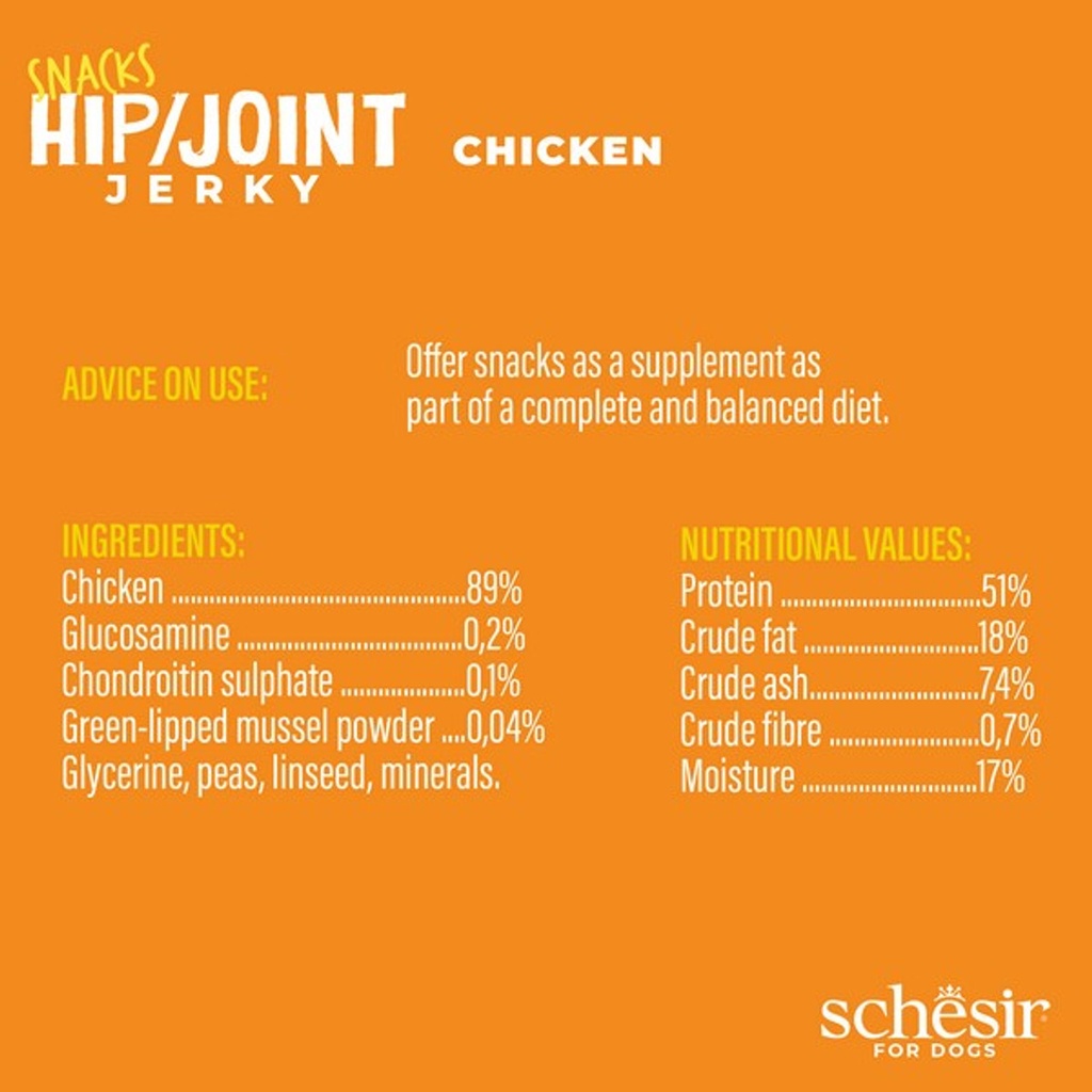 Schesir GF Dog Snacks Hip & Joint Jerky 145g - Chicken