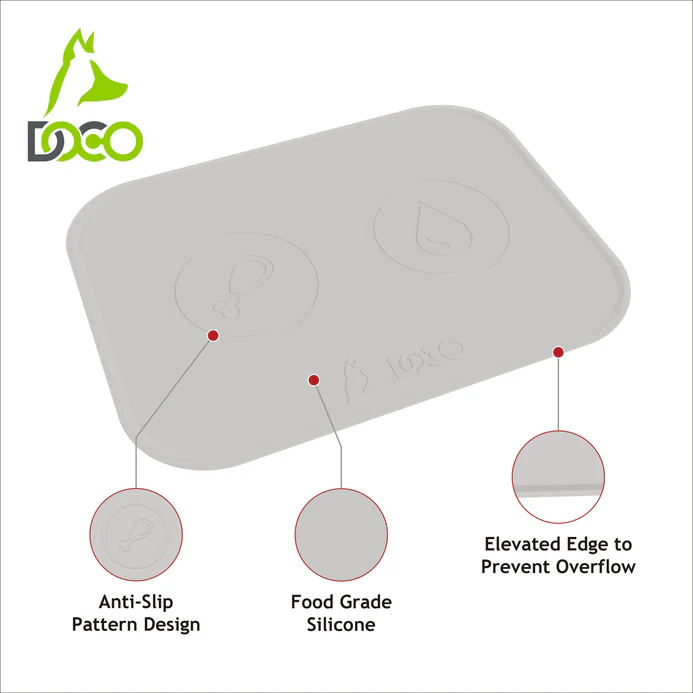 DOCO® Silicone Waterproof Feeding Mats  for Dogs and Cats 47 x 35.5cm(O/S) Warm Grey