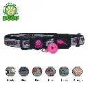 DOCO® Reflective Cat Collar  - Printed Pattern, 1.0 X 19-31cm(XS) Black