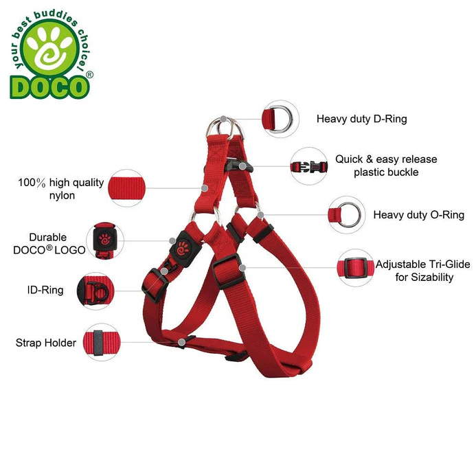 DOCO® Signature Step-In Harness-1.0 x 26-35cm(P)-Pink