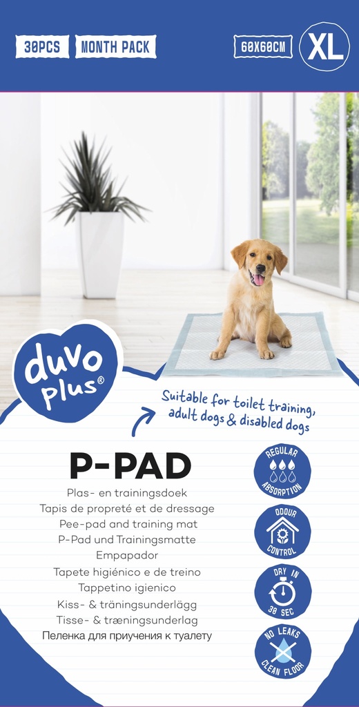 Duvo+ Pet Pad Standard Month Pack XL-60x60cm 30pcs