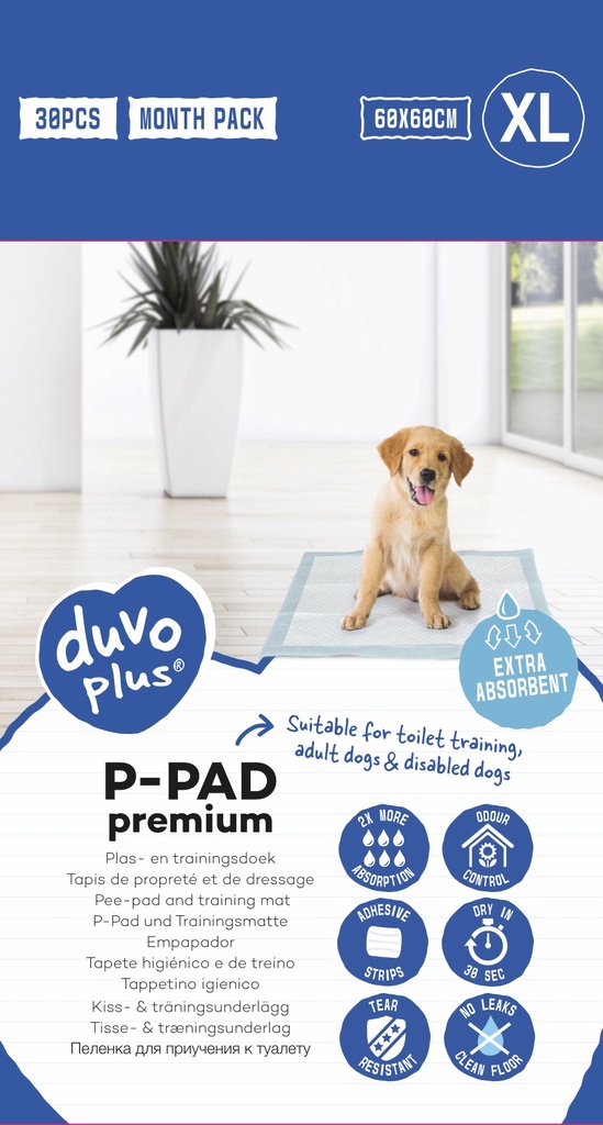 Duvo+ Pet Pad Premium Month Pack XL-60x60cm 30pcs