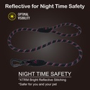 DOCO® Reflective Rope Leash W/ soft Rubber Handle Ver.5 - Click & Lock Snap Ø13mm x 150cm(L) Black