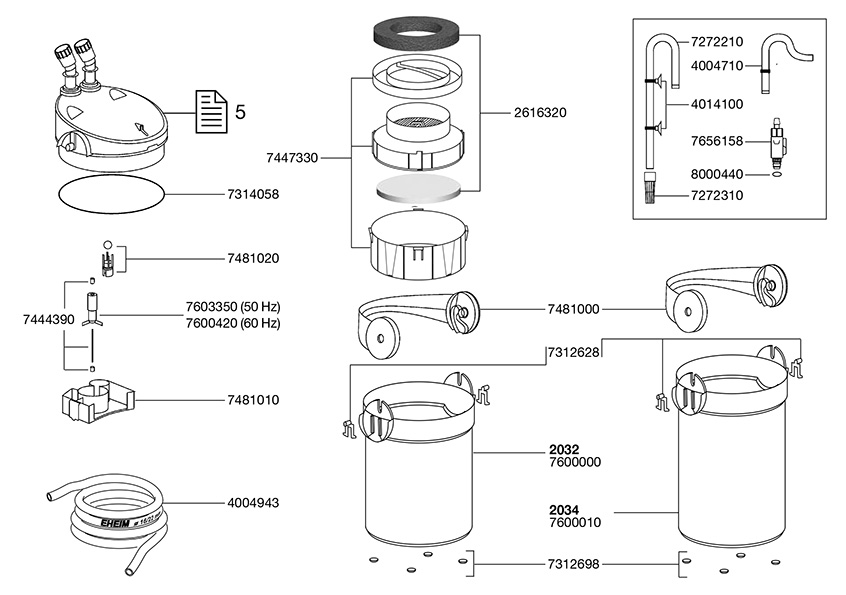 EHEIM shaft with bushings f. ecco/comfort/pro, prof. 3/4+