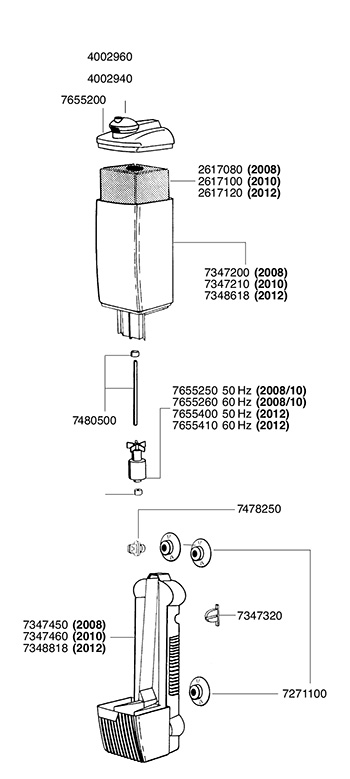 EHEIM shaft with bushings f. pickup/aquaball/ biopower