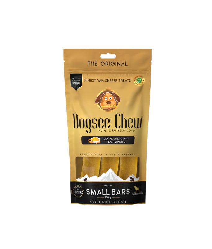 Dogsee Turmeric Small Bars: Long-Lasting Dental Chews for Small Dogs 100g