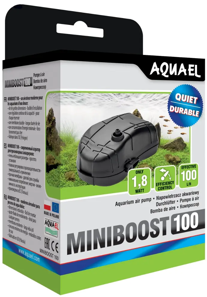 Aquael Miniboost Airpump[Flow - 100L/h]