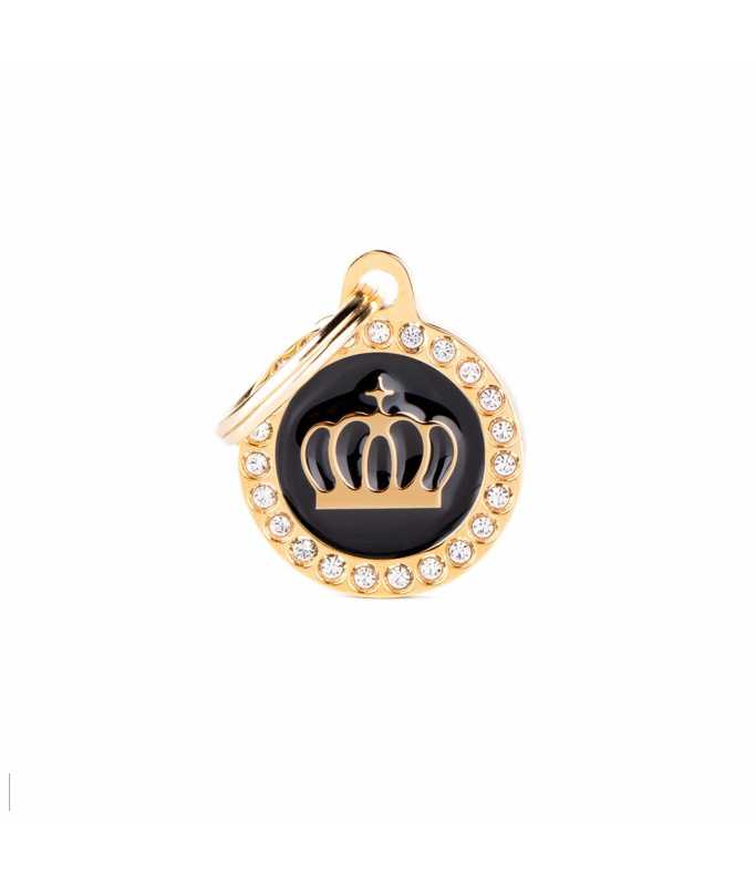 MY FAMILY BLACK CIRCLE GLAM CROWN GOLD