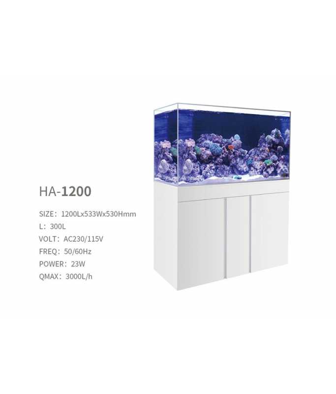 Boyu Marine Aquarium-White, Tank + Cabinet Set (Bottom Filtration System)[Dimension - 1200x533x530cm]