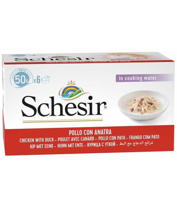 Schesir Cat Multipack Can Wet Food-Chicken fillets With Duck 6x50g [Weight - 300g]