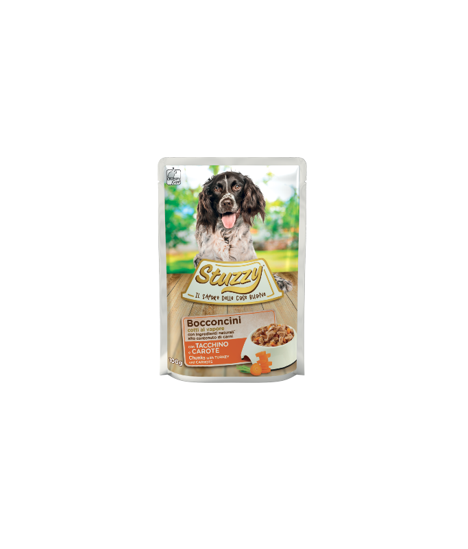 Stuzzy Dog Chunks with Turkey and Carrots 100g Pouch (Min Order 100g – 24pcs)[Weight - 100g]