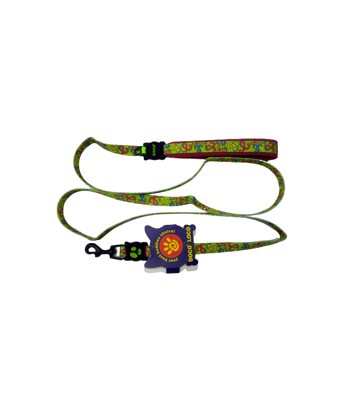 DOCO® LOCO Leash - 6ft (DCL1072)[Texture - Green Monster, Size - M]