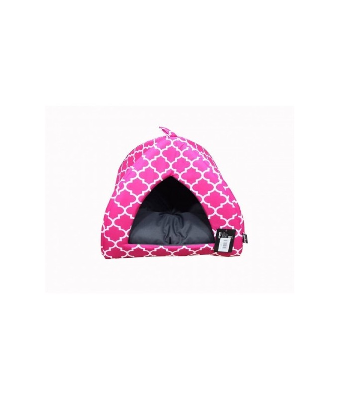 Empets Igloo House With Cushion Modern[Dimension - 43X43X35cm, Texture - Printed Pink]