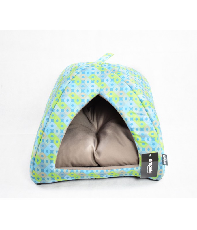 Empets Igloo House With Cushion Modern[Dimension - 43x43x35cm, Texture - Printed Light Green]