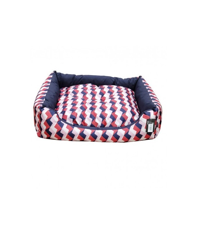 Empets Couch Bed Modern[Dimension - 65x50x18cm, Texture - Printed Red & Blue]