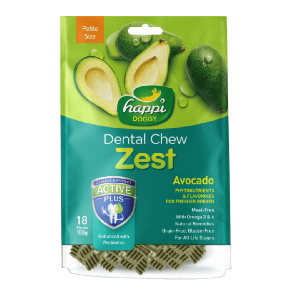 Happi Doggy Dental Chew Zest-Avocado-2.5" (18 pieces)-150g