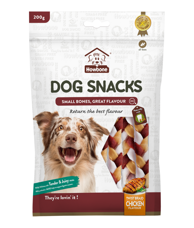 Howbone Dog Snack -Twist Braid 200g -  Chicken Flavour