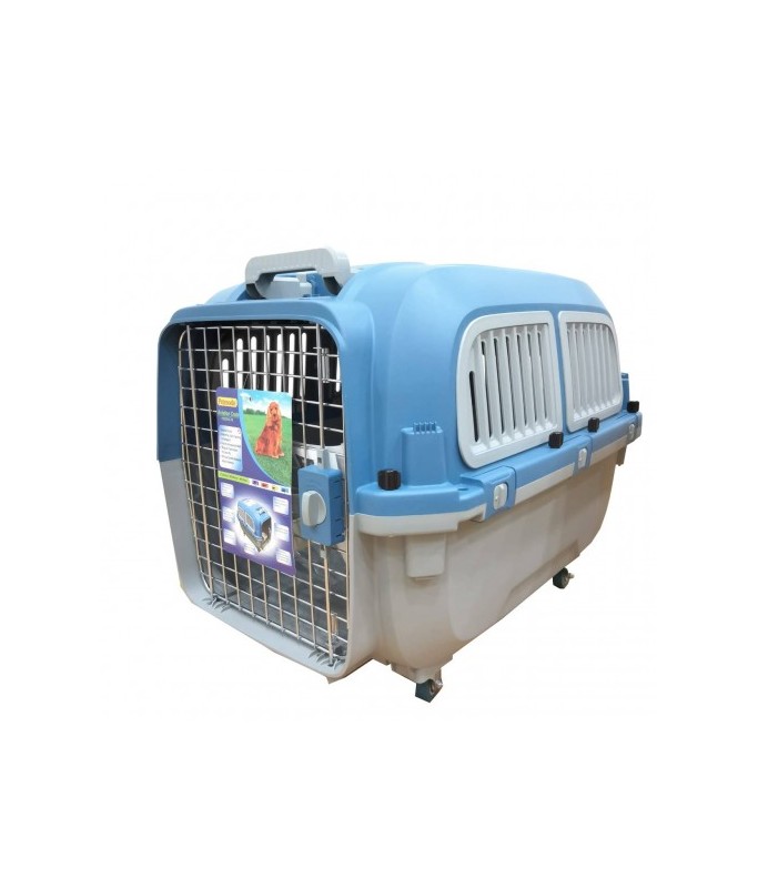 Pet Mode Plastic Transporter Pet Carrier with Wheels [Size - 82x61x57.5cm] - IATA Approved