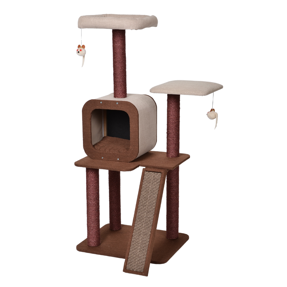 Catry Cat House Cat Tree With Scratching Post 58x48x135cm