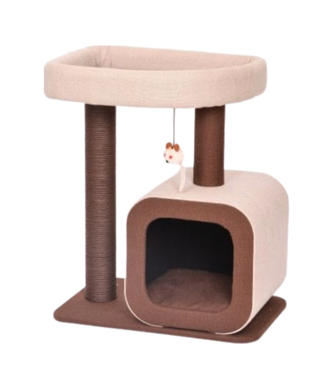 Catry Cat Tree Tower With Kitten Condo Paper Rope - HY18314  - 58 x 38 x 68cm