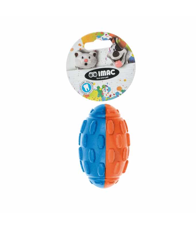 Imac Foam Tug Rugby Ball with Squeaker, 11.5x6.5x6.5cm