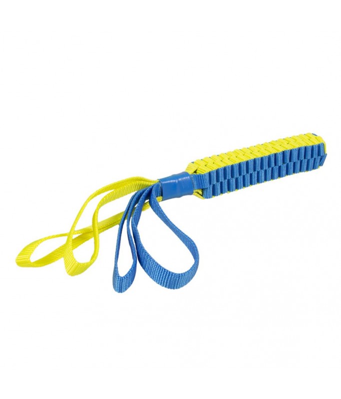 Duvo Supa' Nylon Tug Stick S - 30 x 30cm - Blue / Yellow[Dimension - 50 x 30cm]