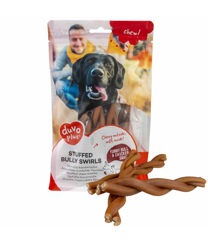 Duvo+ Chew! Stuffed Bully Swirls 15cm - 7pcs - 231g, Brown