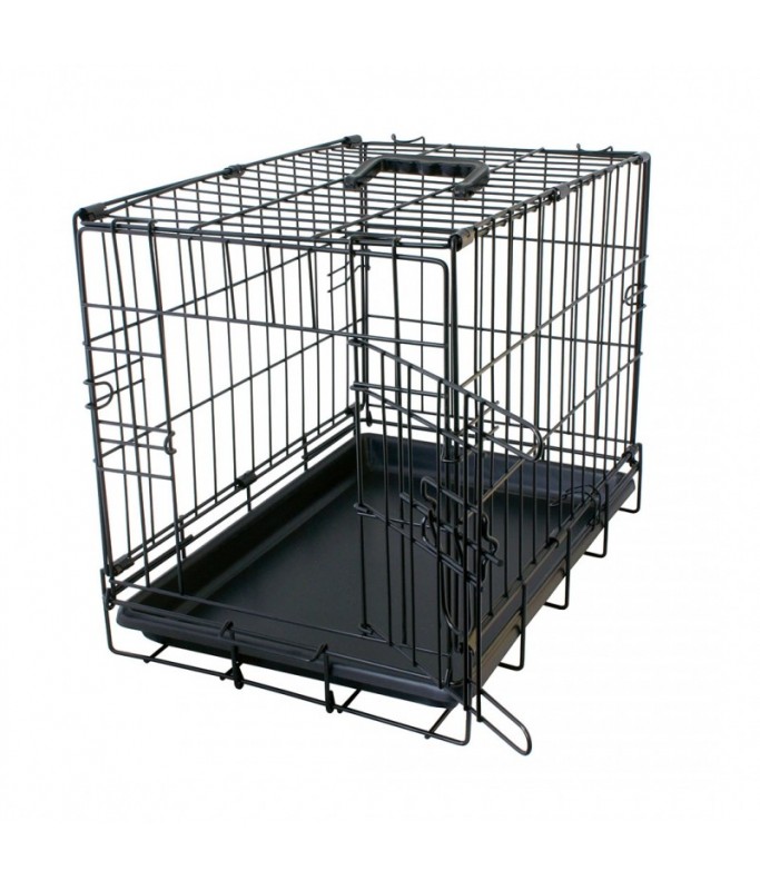 Duvo Dog Crate 2 doors Plastic Tray Black[Dimension - 62 x 44 x 50cm]