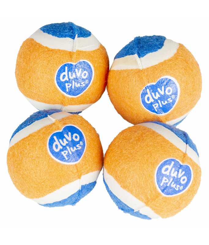 Duvo+ Tennisball Dog & Cat Orange/Blue S - 4Pcs - Ø4,2cm