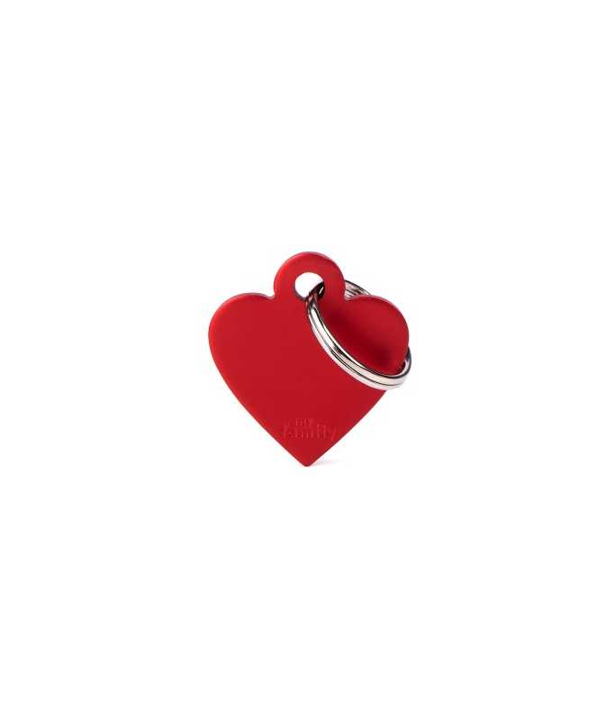 MY FAMILY SMALL HEART ALUMINIUM RED