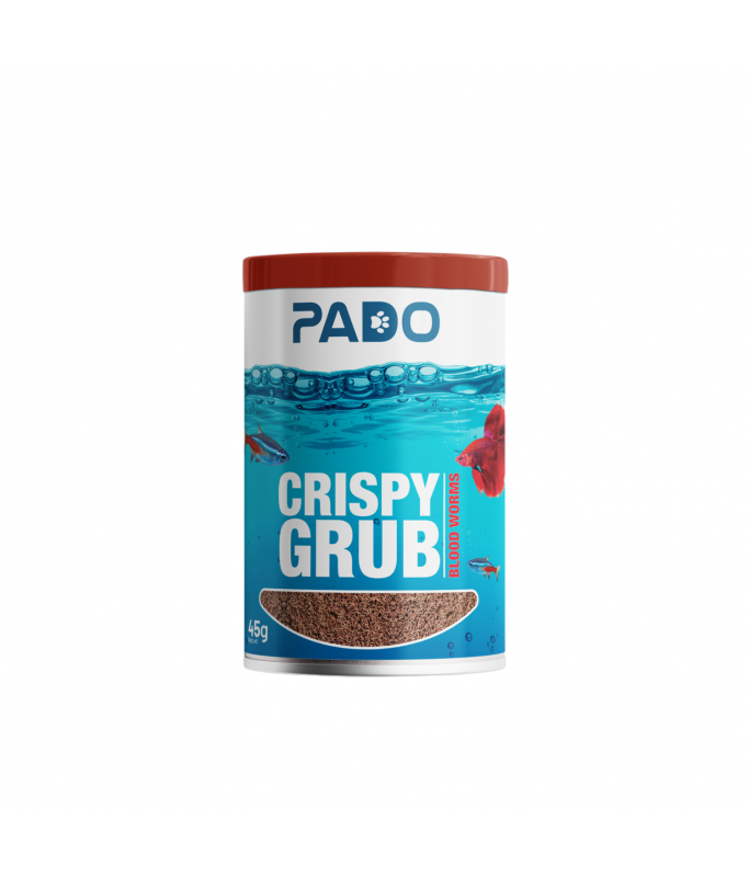 Pado Crispy Grub Blood Worms Fish Food 45g (500ml)[Weight - 45g]