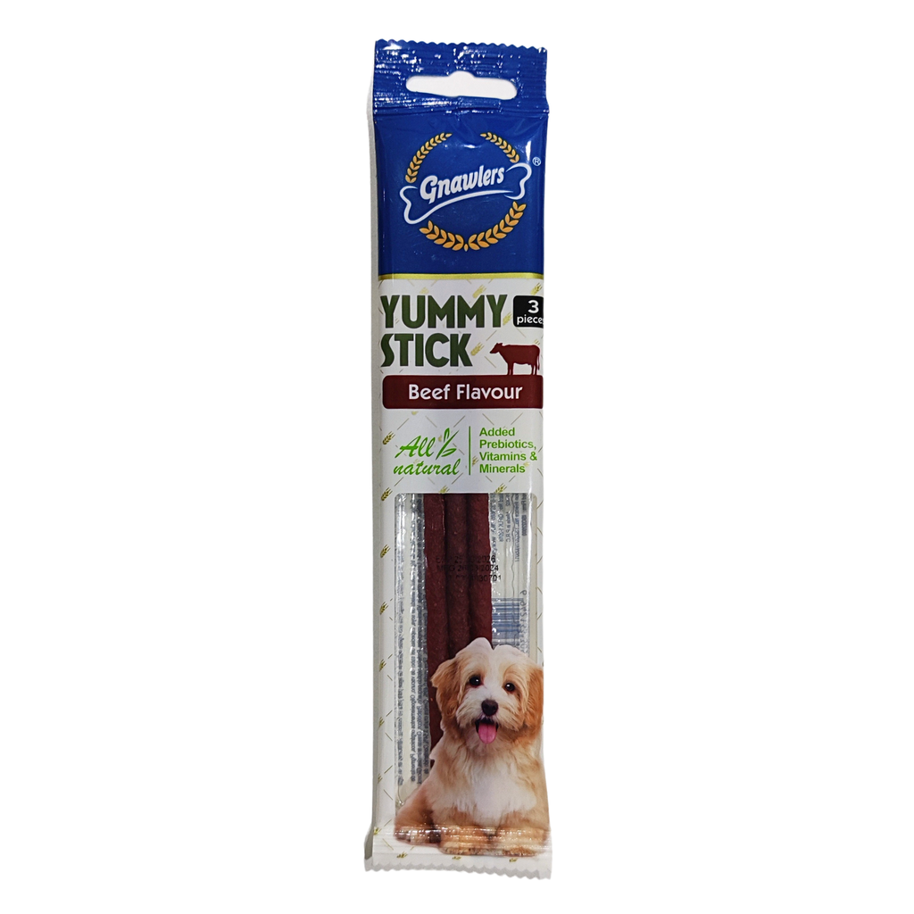 Gnawlers Yummy Meaty Stick For Dogs Beef Flavour ×3pcs (20g)