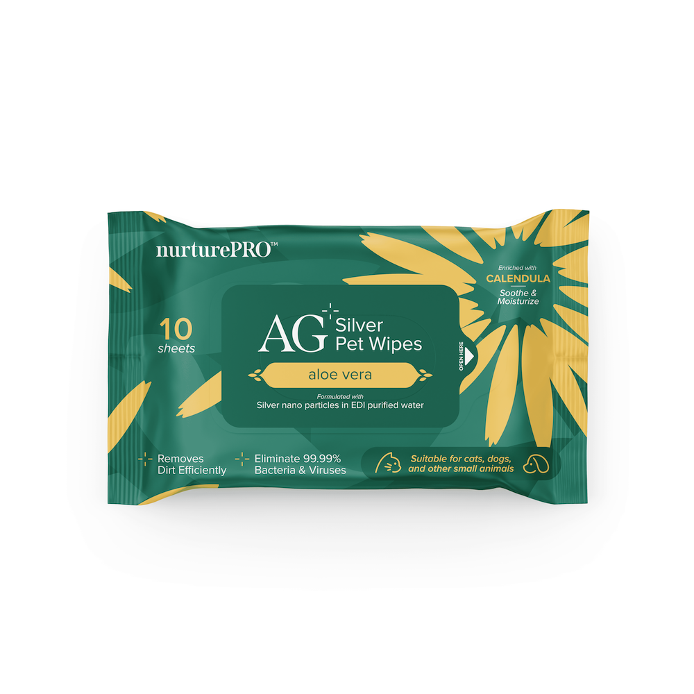 NurturePro AG+ Silver Pet Wet Wipes -Aloe Vera (10 Sheets/ Pack)