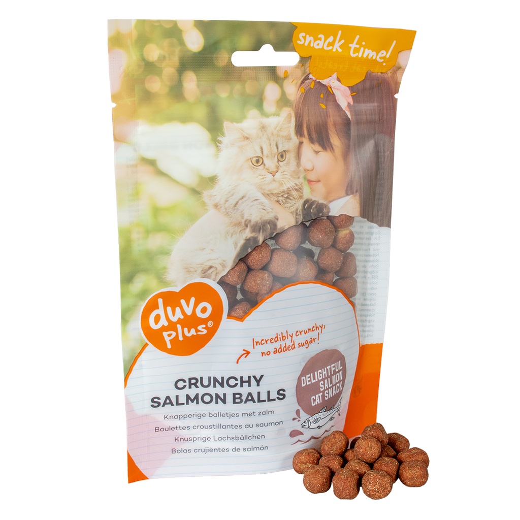 Duvo+ Crunchy Salmon Balls for Cats 50g