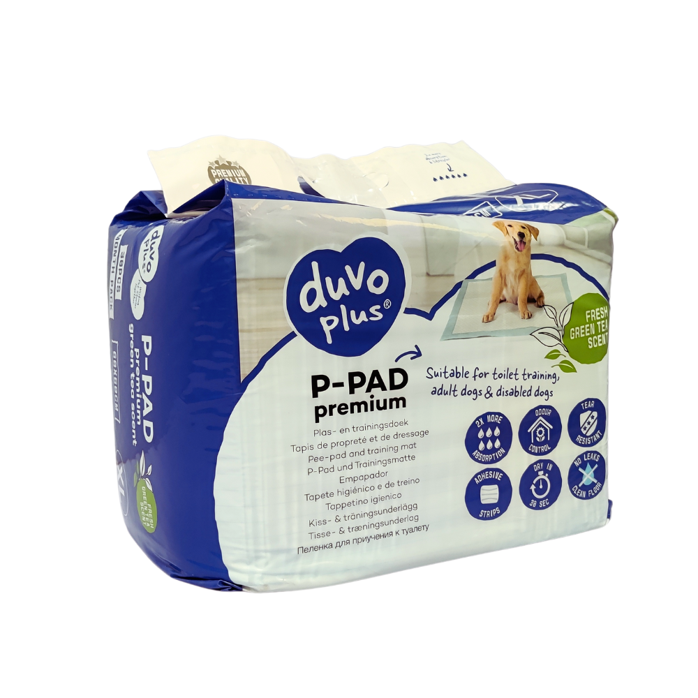 Duvo+ Pet Pad Premium Month Pack XL-60x60cm-Green Tea Scent-30pcs